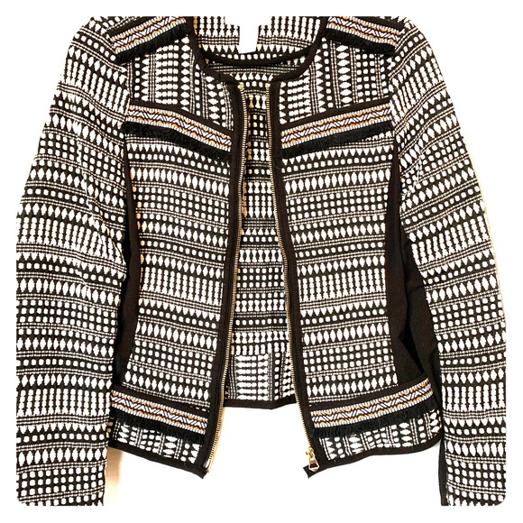 H&M Jackets & Blazers - Aztec style H&M black, white and gold blazer